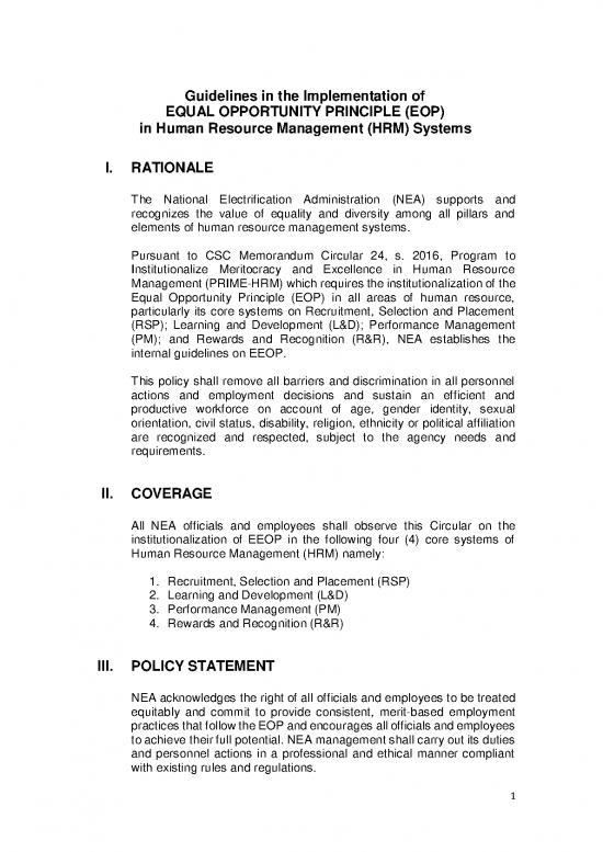picture1_Theoretical Orientation Pdf 45478 | Guidelines In The  Implementation Of Equal Opportunity Principle (eop) In Human Resource  Management (hrm) Systems