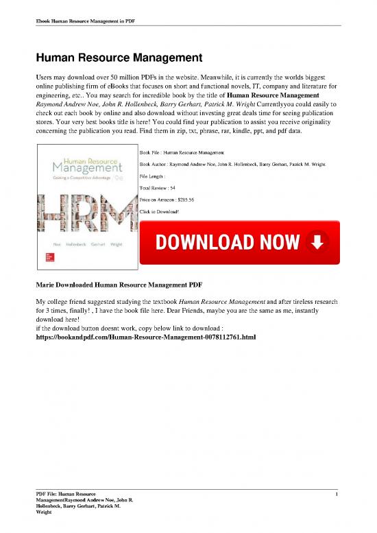 picture Human Resource Management Ebook 44835 | Human Resource Management By Raymond Andrew Noe John R Hollenbeck Barry Gerhart Patrick M Wrigh