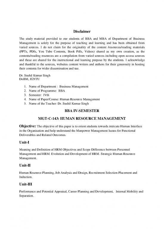 picture1_Learning Pdf 45355 | Igntu Econtent 408397439950 Bba 4 Dsushilkumarsingh Humanresourcemanagement Unit1to5
