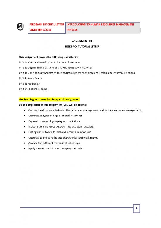picture1_Human Resource Management Assignment Pdf 45489 | Ihr512s Feedback Tutorial Letter For Assignment 1   S2 Of 2021