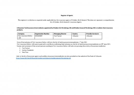 picture General Insurance Agents List Pdf 44563 | Maiden Agents Register July 2022 Update English