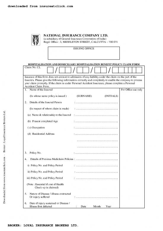 picture_One Person Company Pdf 44602 | Mediclaim Policy  Claim Form