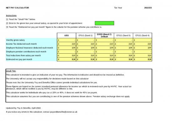 picture Spreadsheet Calculator 46469 | Net Pay Calculator Tax Year 2022