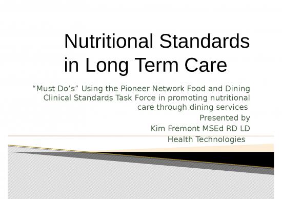 picture Powerpoint Oral Presentation 46811 | Nutritonal Standards And Documentation Creating A Person Centered Dining Program
