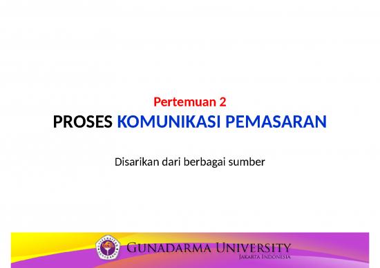 picture Ppt Pemasaran Produk 46675 | Pertemuan 2 Proses Komunikasi Pemasaran