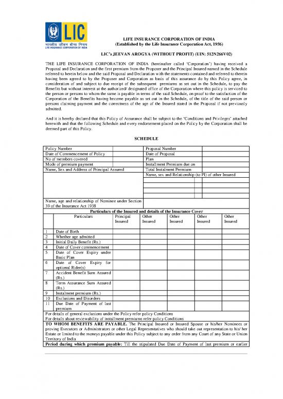 picture1_Policy Document Lic's Jeevan Arogya