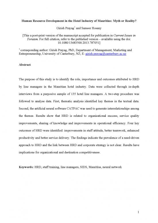 picture Human Resource Management In Hotel Industry Pdf 45059 | Prayag Hosany Cit Pure Version