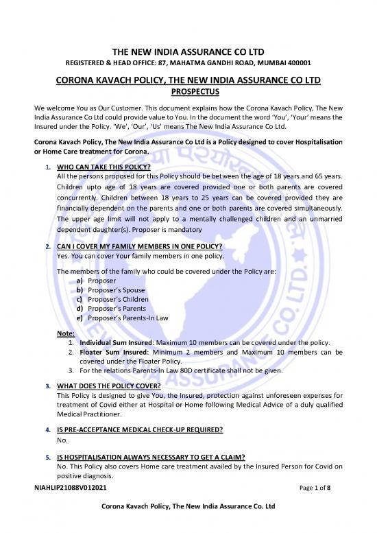 picture1_Prospectus Corona Kavach Policy The New India Assurance Co Ltd