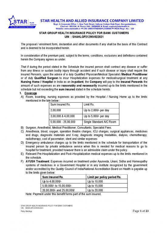 picture Star Health Insurance Terms And Conditions Pdf 44519 | Shahlgp21290v022021