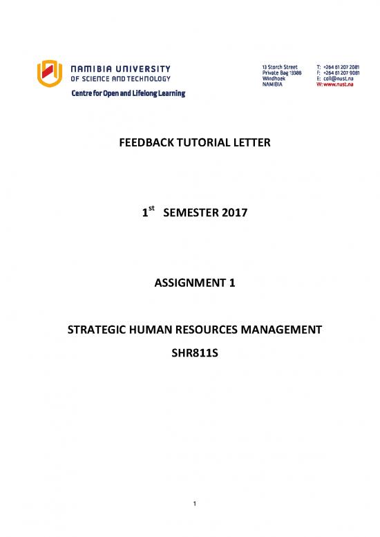 strategic human resource management assignment pdf