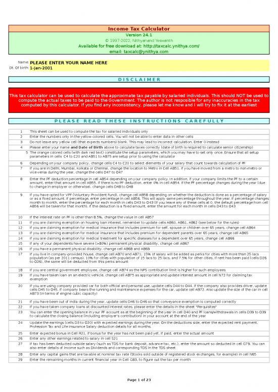 picture Spreadsheet Calculator 46652 | Taxcalc 2022