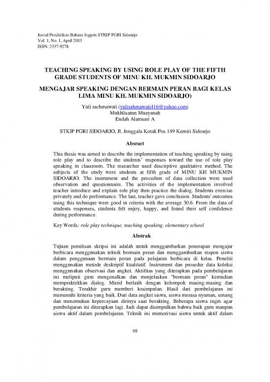 picture Jurnal Pendidikan Pdf 45877 | Teaching Speaking By Using Role Play For Elementary School Students picture Jurnal Pendidikan Pdf 45877 | Teaching Speaking By Using Role Play For Elementary School Students