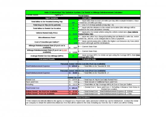 picture Spreadsheet Calculator 46409 | Trip Optimizer System Example