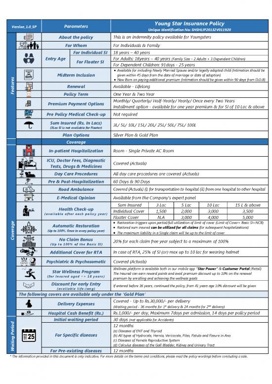 picture Young Star Insurance Policy Pdf 44474 | Young Star Policy