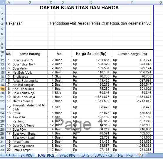picture DOKUMEN PENAWARAN PROYEK - Pengadaan Alat Peraga Penjas Olah Raga dan Kesehatan SD