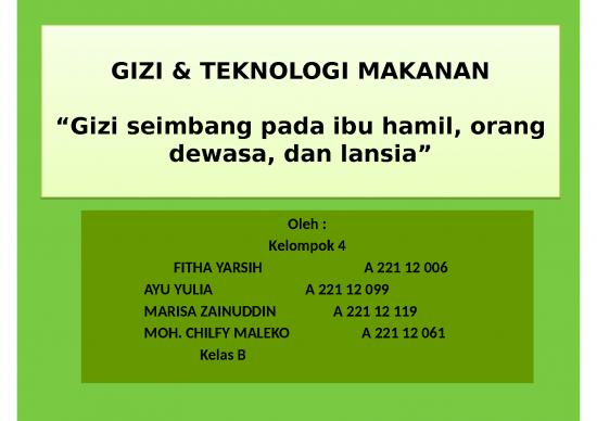 picture_Powerpoint On Balanced Diet 4858 | Gizi Seimbang Pada Ibu Hamil Orang Dewasa Dan Lansia