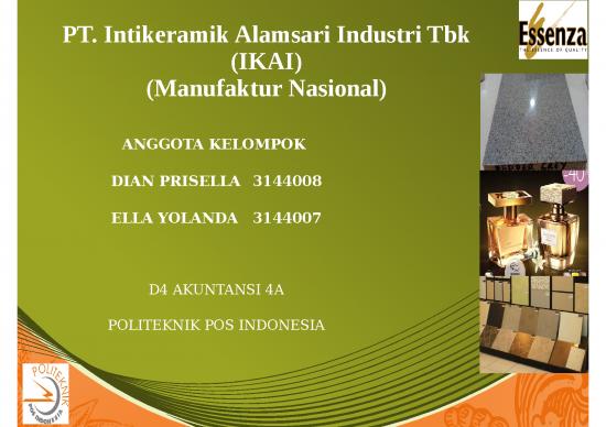 picture Presentasi Usaha Ppt 4961 | Profil Pt. Intikeramik Alamsari Industri Tbk  - Matriks Swot