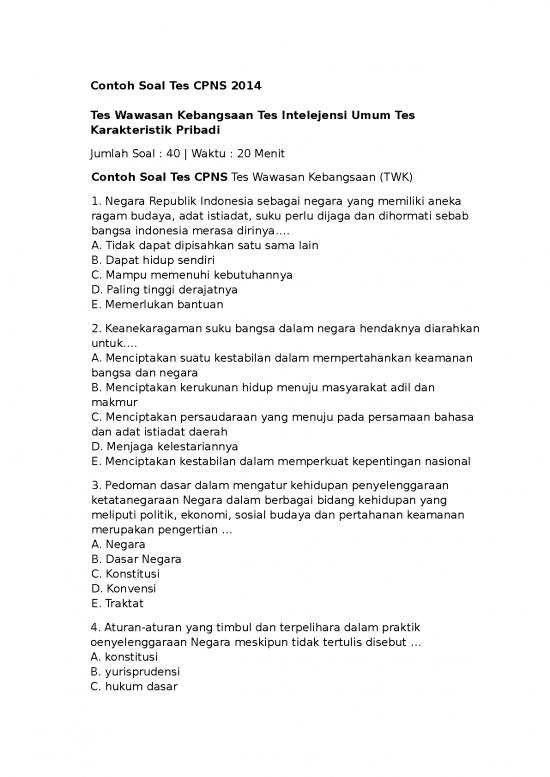 picture Download Soal Cpns 5013 | Contoh Soal Tes Cpns 2014 Dan Jawaban - Tes Wawasan Kebangsaan Tes Intelejensi Umum Tes Karakteristik Pribadi