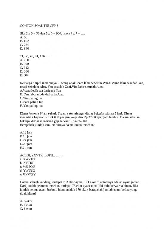 picture Download Soal Cpns 5014 | Contoh Soal Tes Intelejensi Umum Tiu Cpns Dan Jawaban