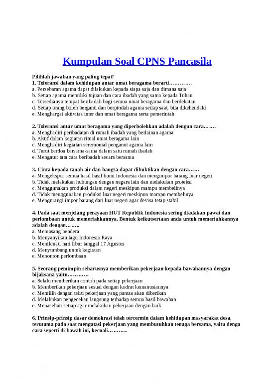 picture Download Soal Cpns 5017 | Kumpulan Soal Latihan Cpns - Pancasila