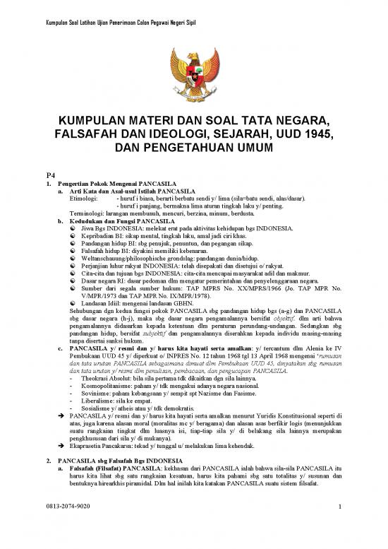 picture Kumpulan Soal Latihan Cpns - Tata Negara Falasah Dan Ideologi Sejarah Uud 1945 Dan Pengetahuan Umum
