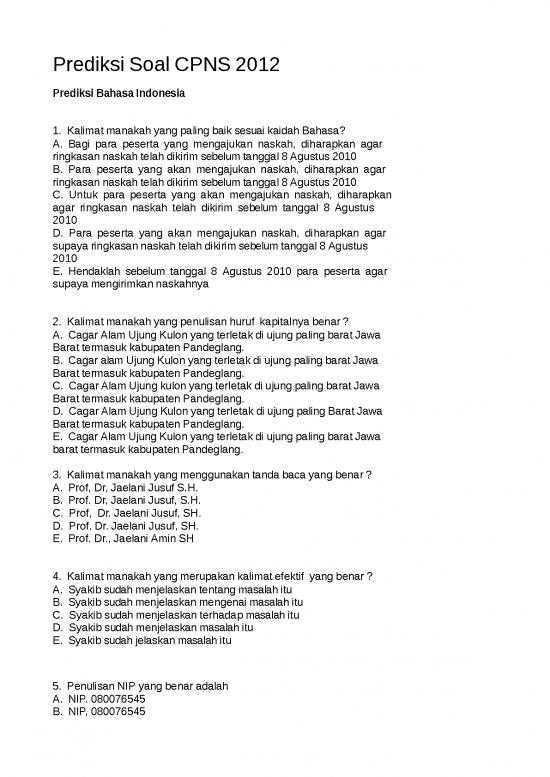 picture Download Soal Cpns 5033 | Prediksi Soal Cpns 2012 - Prediksi Bahasa Indonesia picture Download Soal Cpns 5033 | Prediksi Soal Cpns 2012 - Prediksi Bahasa Indonesia