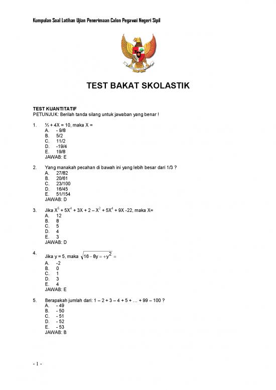 picture Soal Latihan Cpns - Tes Bakat Skolastik