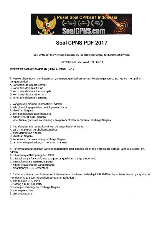 Kumpulan Soal Cpns Pdf 5058  Soal Latihan Test Cpns 2017