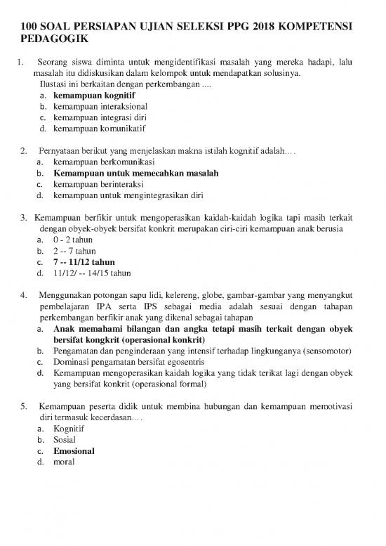 picture Pembelajaran Pdf 5102 | Soal Pedagogik - 100 Soal Persiapan Ujian Seleksi Ppg 2018 Kompetensi