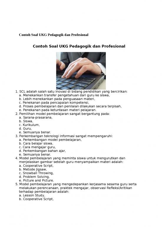 picture Contoh Penilaian Pembelajaran 5106 | Soal Pedagogik - Contoh Soal Ukg Pedagogik Dan Profesional