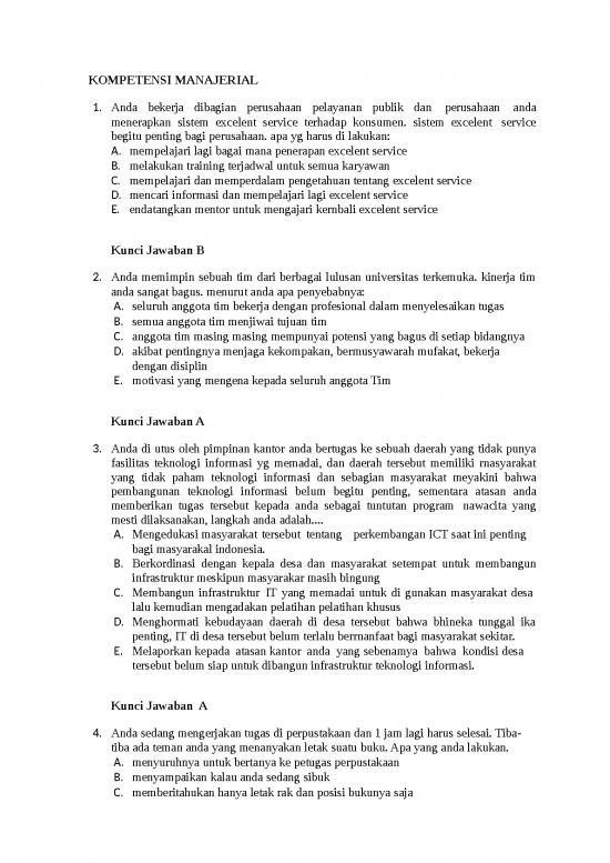 Latihan Soal Pppk - Kompetensi Manajerial