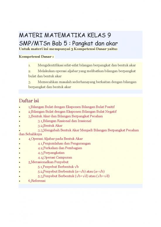picture_Matematika Pdf 5176 | Materi Kelas 9  Smp - Matematika Pangkat Dan Akar