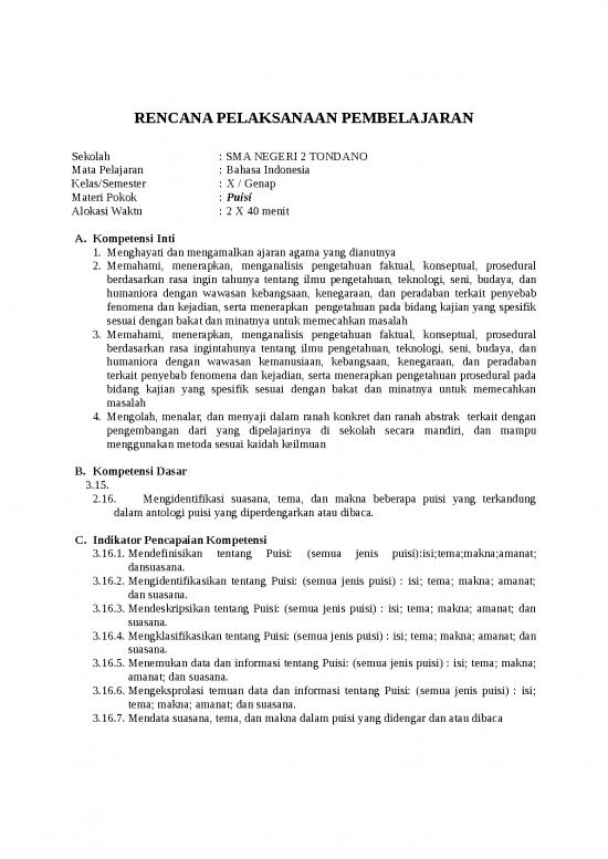 picture Materi Kelas 10 - Rencana Pelaksanaan Pembelajaran Bahasa Indonesia Materi Puisi