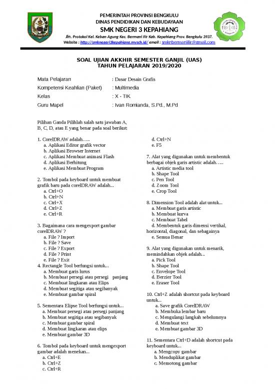 picture Soal Uas - Dasar Desain Grafis Tik Kelas 10 Smk picture Soal Uas - Dasar Desain Grafis Tik Kelas 10 Smk