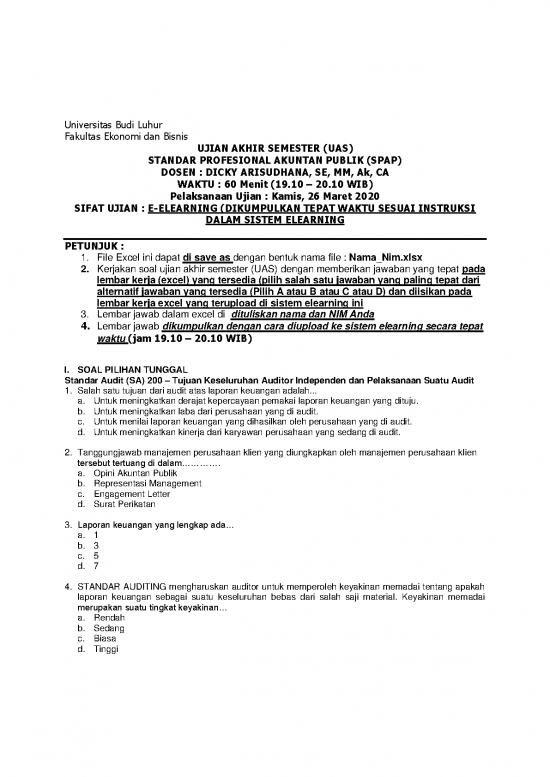 picture_Ekonomi Pdf 5433 | Soal Uas - Standar Profesional Akuntan Publik Spap