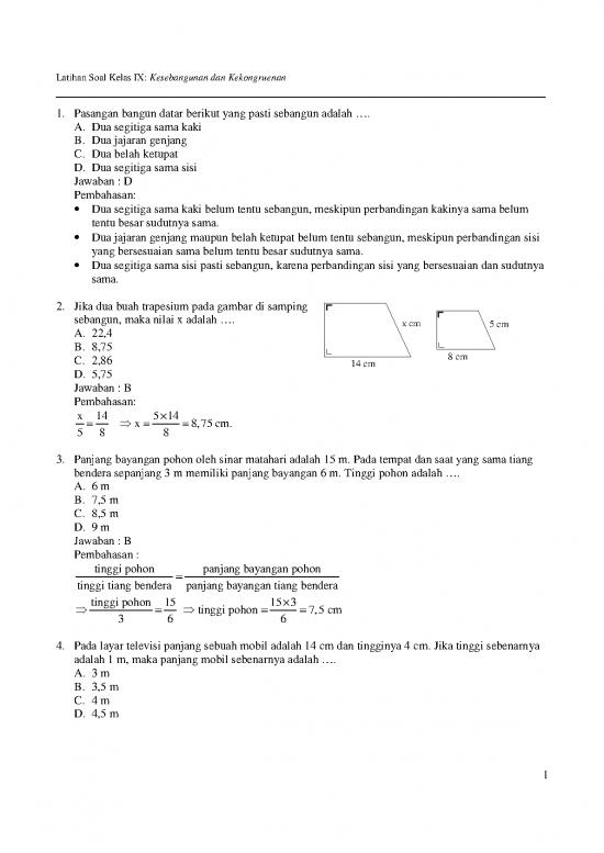 picture1_Latihan Soal Kelas 9 - Matematika Kesebangunan Dan Kekongruenan