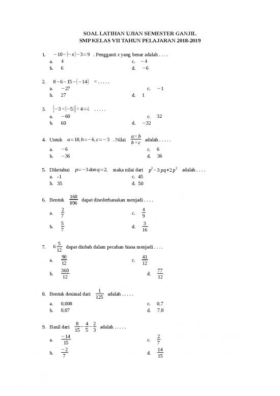 picture Soal Ujian Kelas 7 Smp - Soal Latihan Ujian Semester Ganjil Matematika picture Soal Ujian Kelas 7 Smp - Soal Latihan Ujian Semester Ganjil Matematika