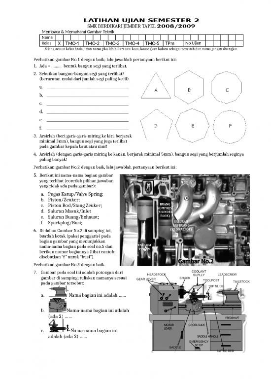 picture Soal Ujian Kelas 10 Smk - Latihan Ujian Semester 2 Membaca Dan Memahami Gambar Teknik