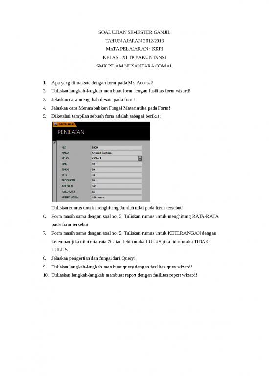 picture_Report Template Doc 5516 | Soal Ujian Kelas 11 Smk - Soal Ujian Semester Ganjil Mata Pelajaran Kkpi