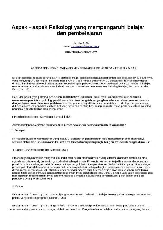 picture_Presentasi Usaha 5689 | Aspek Psikologi Yang Mempengaruhi Belajar Dan Pembelajaran