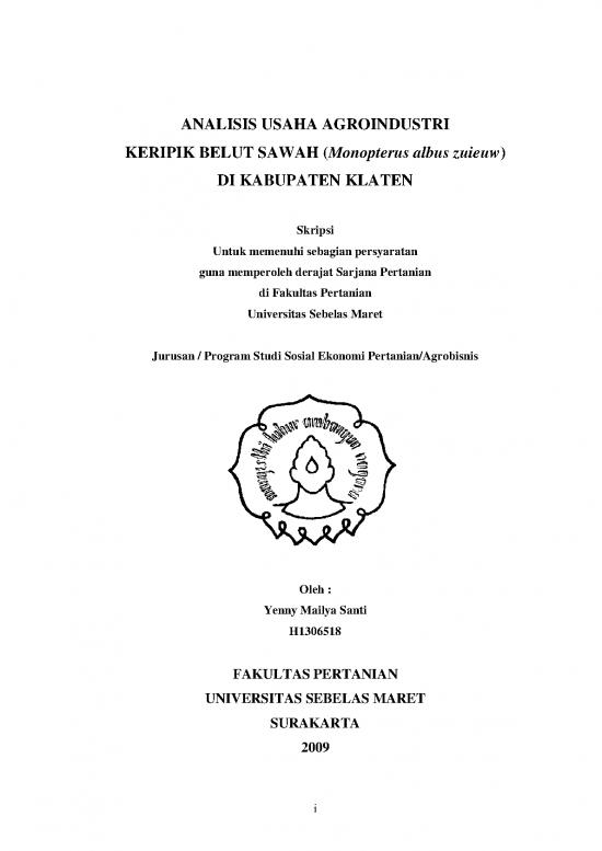 picture_Presentasi Usaha 5892 | Keripik Belut Sawah - Analisis Usaha Agroindustri Keripik Belut Sawah Monopterus Albus Zuieuw