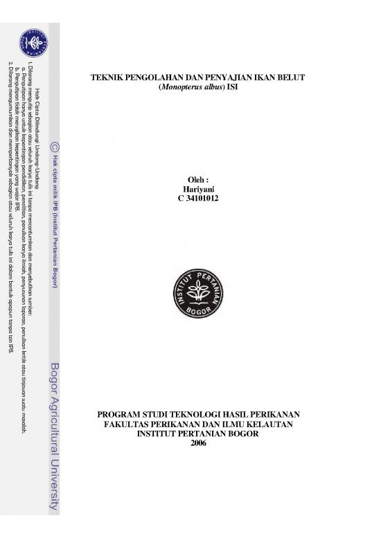 picture_Pertanian Pdf 5898 | Teknik Pengolahan Dan Penyajian Ikan Belut