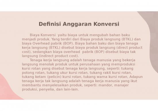 Produk Ppt 4927 | Penyusunan Anggaran Biaya Konversi Dan Anggaran Beban