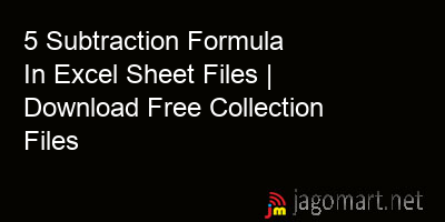 picture 5 Subtraction Formula In Excel Sheet Files | Download Free Collection Files