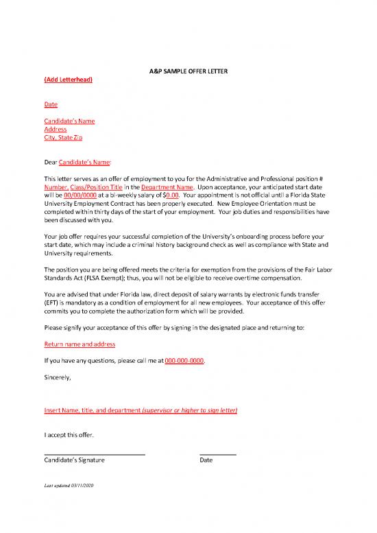 picture Letter Pdf 47822 | A P Sample Offer Letter 8 2018