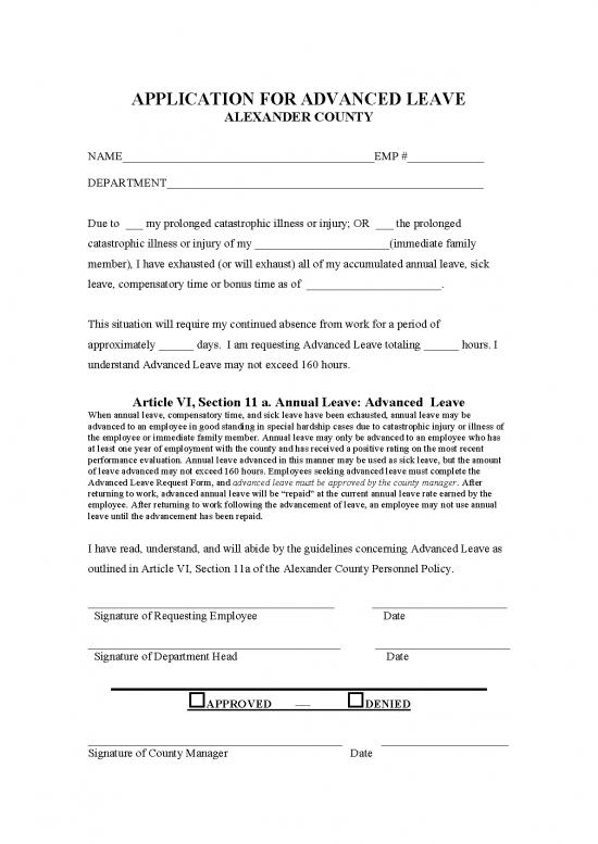 picture Application Format Pdf 47497 | Advanced Leave Application