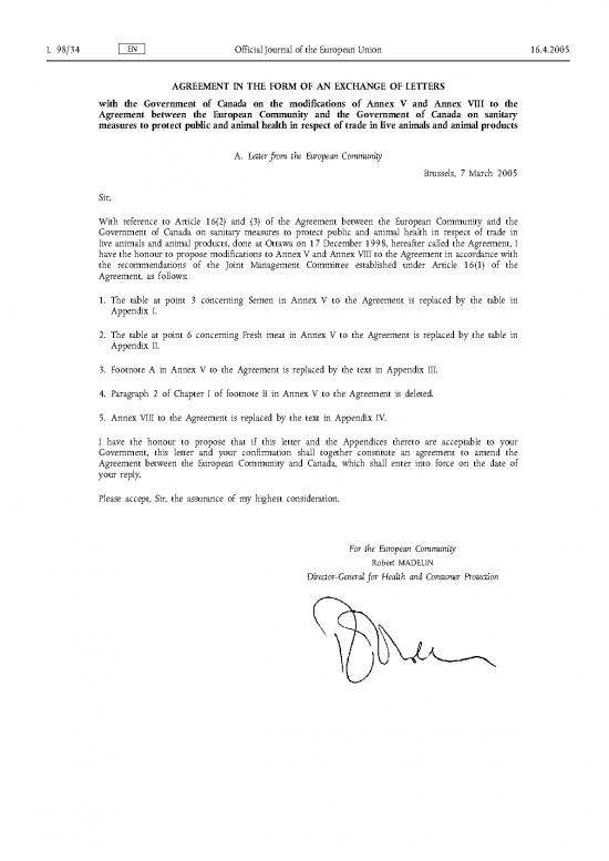 picture1_Letter Pdf 48594 | Agreement Sanitary Measures Trade Animals And Animal Products Eu Canada 2005