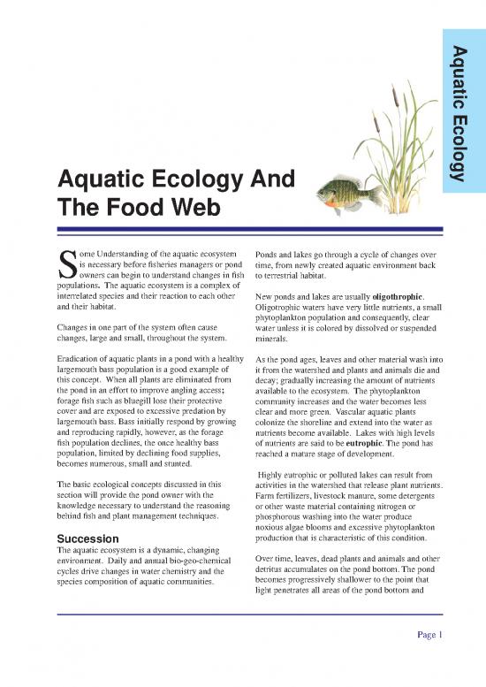 picture The Environment Pdf 49376 | Aquatic Ecology And The Food Web