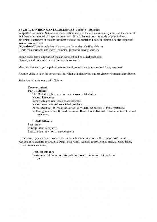 picture The Environment Pdf 49390 | Bpharm 1y 2s 206t Environmental Sciences