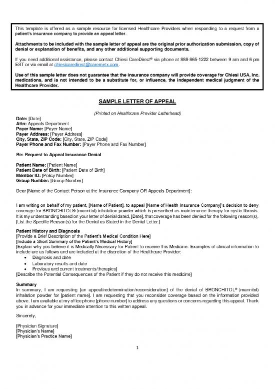 picture Letter Pdf 47566 | Bronchitol Appeal Letter Template